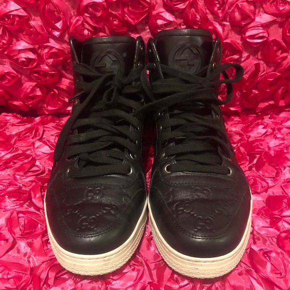 Men's High Top GG Guccissima Web Stripe Sneaker - Picture 3 of 8